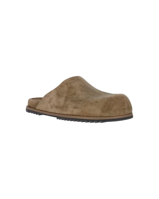 Rick Owens Brown Suede Mules