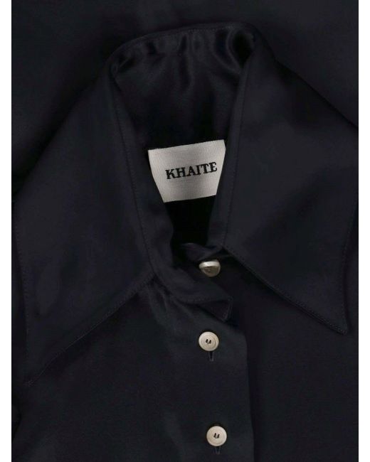 Khaite Black Satin Shirt "Ivy"