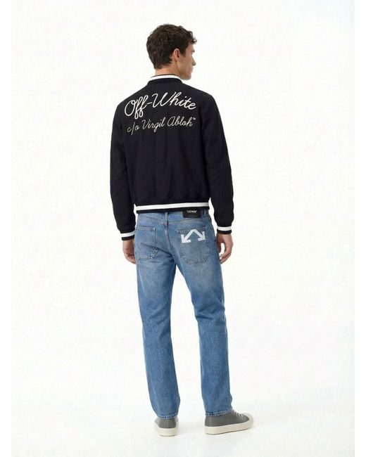 Off-White c/o Virgil Abloh Blue Half-Arrow Straight Jeans for men