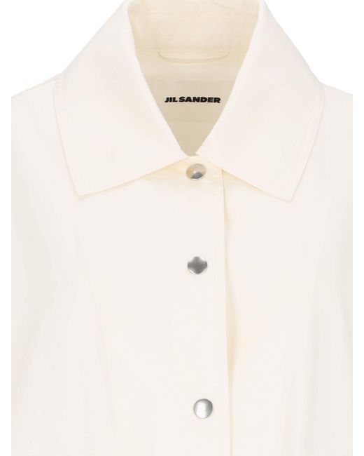 Jil Sander White Logo Single-Breasted Jacket