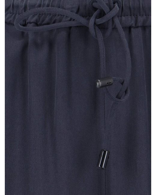 Max Mara Blue Silk Pants