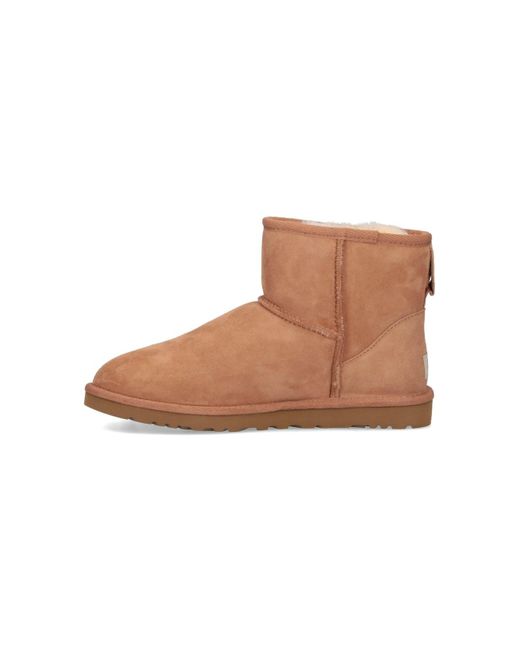 Ugg Brown 'classic Mini' Ankle Boots