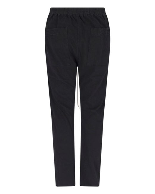 Rick Owens Black Sweatpants With Drawstring for men