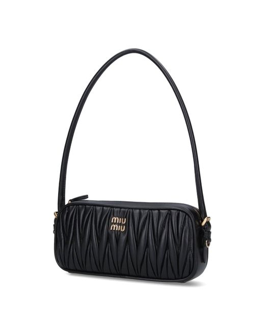 Pouch Logo di Miu Miu in Black