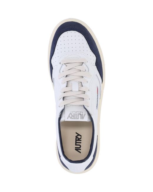 Autry Blue Low-Top Sneakers With Suede Accents for men