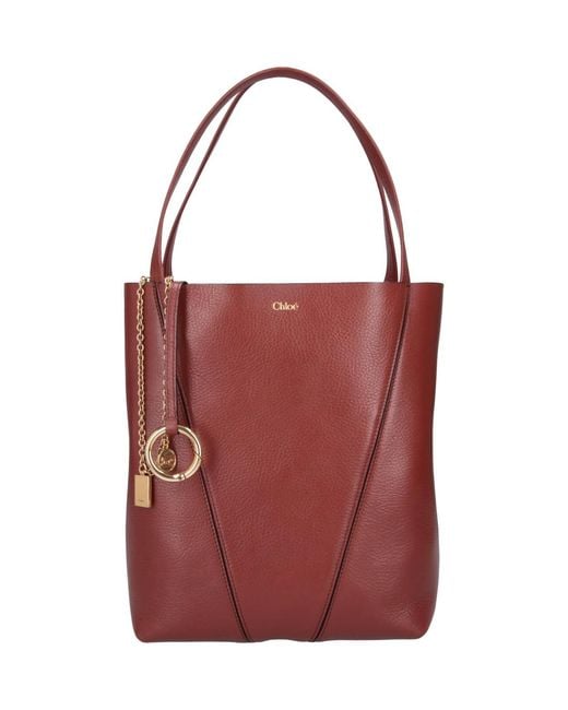 Chloé Red Tote Bag "Spin"