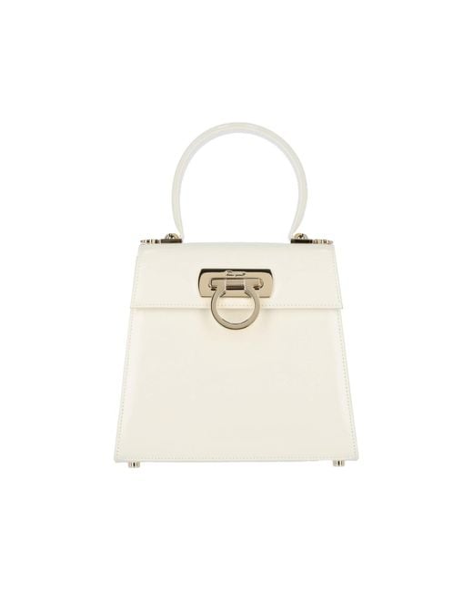 Ferragamo White Iconic S' Handbag