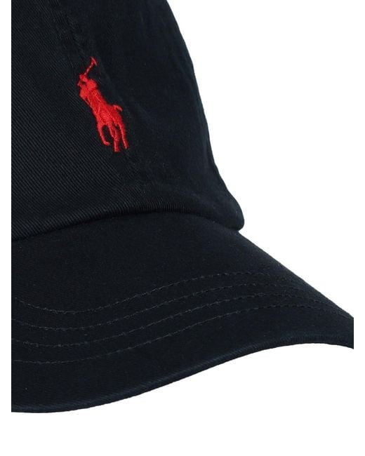 Polo Ralph Lauren Black Embroidered Canvas Baseball Cap for men