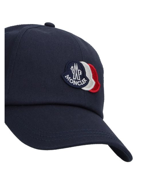 Moncler Blue 100% Cotton Hat for men