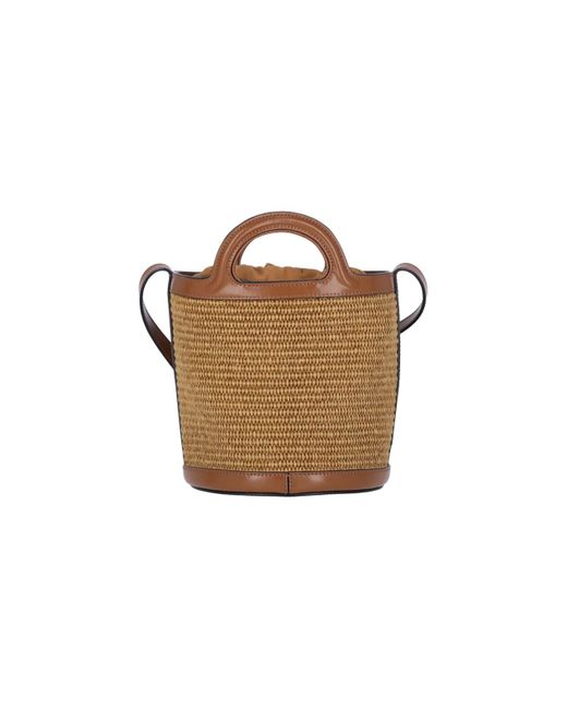 Marni Brown Small Bucket Bag 'tropicalia'