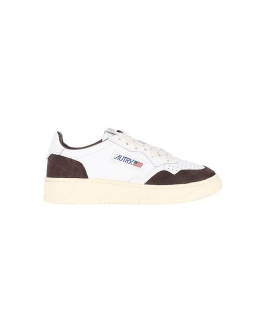 Autry White Medalist Leather Suede Sneakers