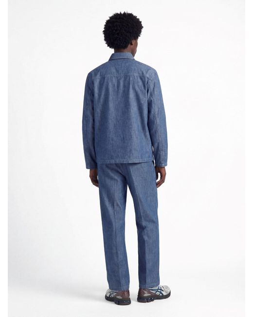 Jil Sander Blue Cotton Chambray Shirt for men