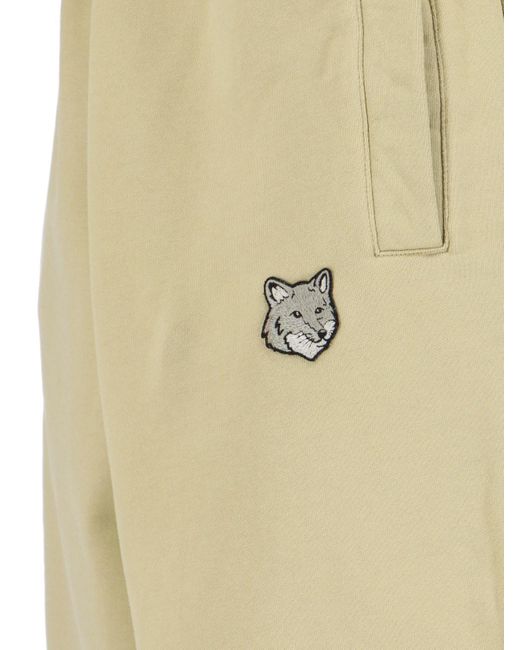 Pantaloncini Sportivi "Bold Fox Head Patch" di Maison Kitsuné in White da Uomo