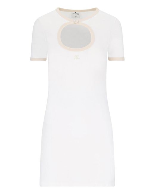 Courreges White Cut-out Mini Dress