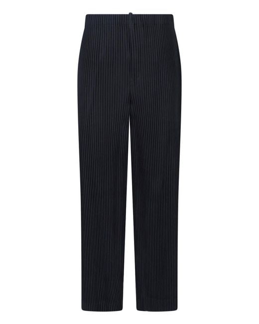 HOMME PLISSÉ Blue Pleated Trousers for men