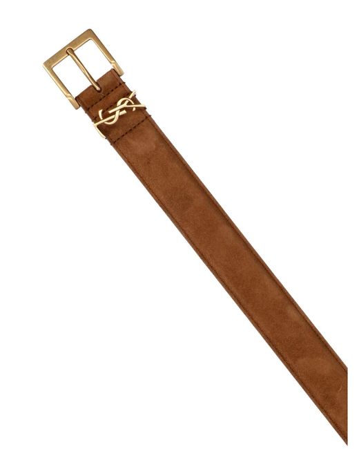 Saint Laurent White Belt “Cassandre” for men