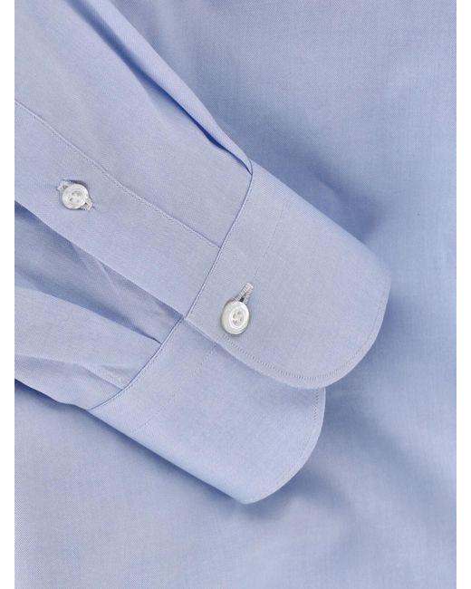 Finamore 1925 Blue Cotton Shirt for men