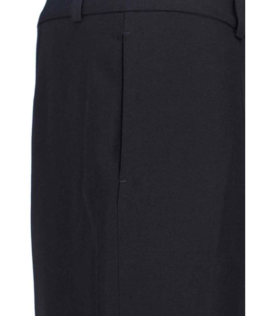 Our Legacy Blue Style Wool Gabardine Trousers With Horn Buttons
