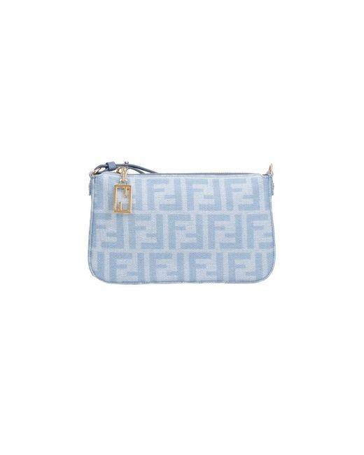 Fendi Blue Shoulder Pouch "Baguette"