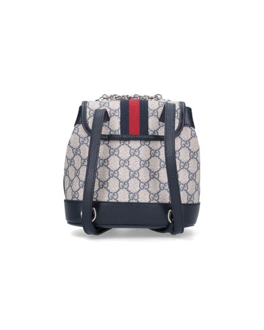Gucci Blue 'ophidia' Mini Backpack