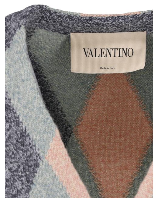 Valentino Gray Virgin Wool Cardigan for men