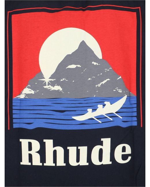 Rhude Blue T-Shirts And Polos Cotton for men