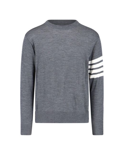 Thom Browne Gray 100% Virgin Wool Sweater for men