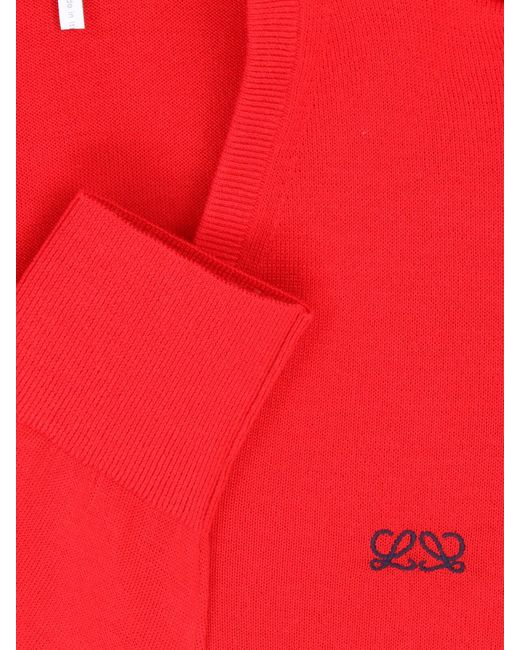Loewe Red Asymmetrical Sweater
