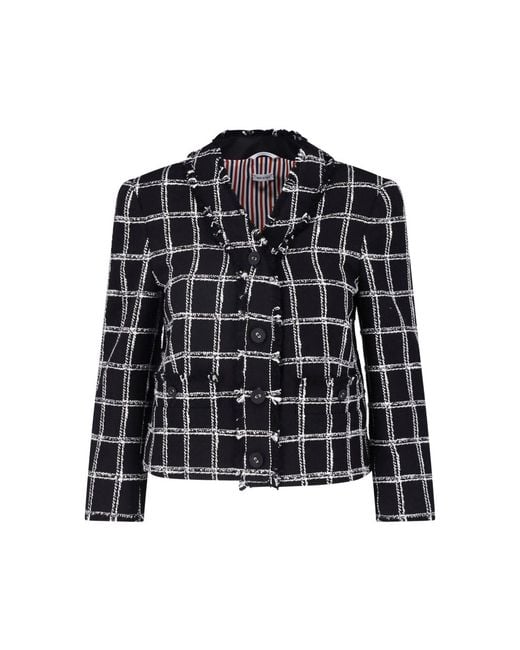 Thom Browne Black Tweed Blazer