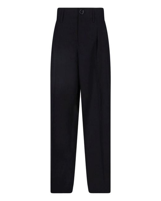 AMI Blue Tailored Wool Trousers