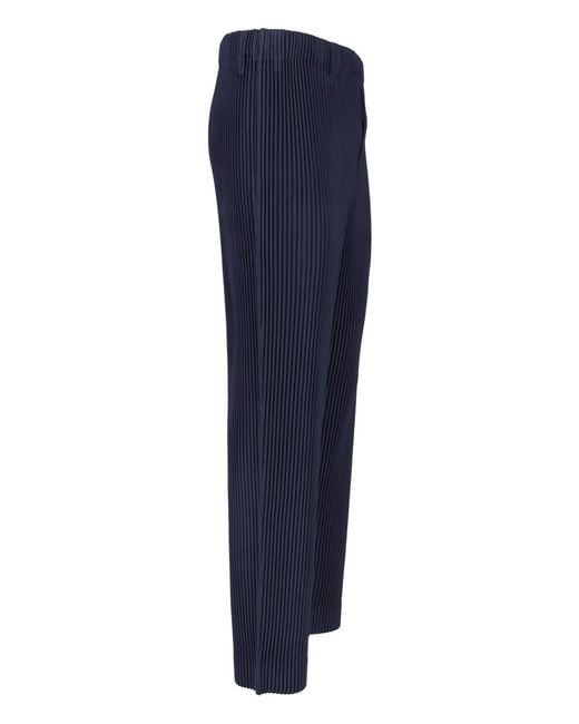 HOMME PLISSÉ Blue Pleated Pants for men