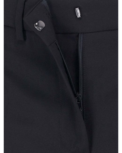 Sportmax Blue Flared Virgin Wool Pants