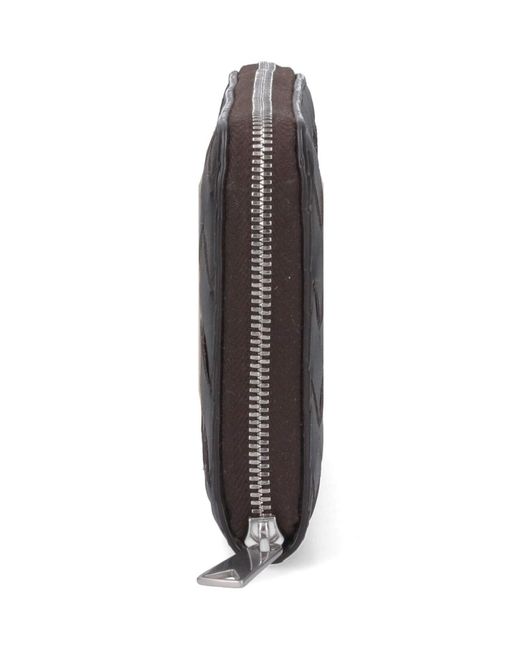Bottega Veneta Brown 'Intrecciato' Zip Wallet for men