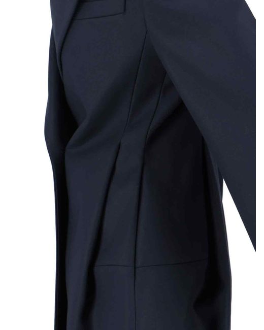 Alaïa Blue Rounded Double-Breasted Coat