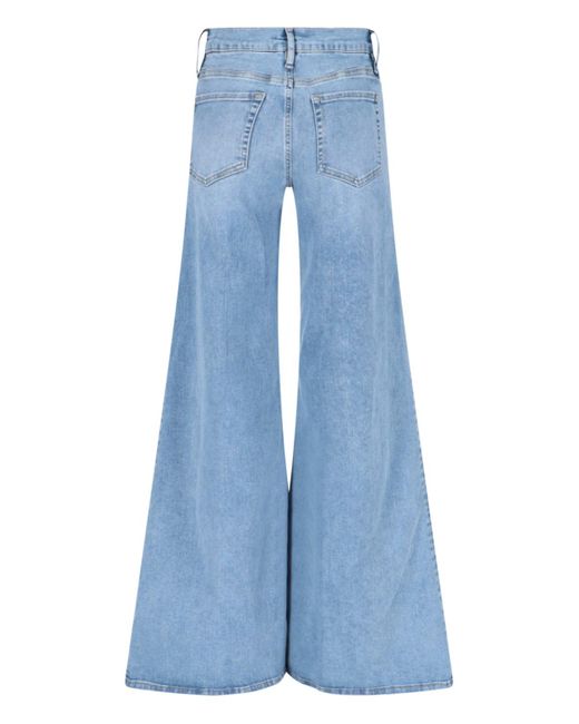 FRAME Blue 'le Palazzo' Crop Trousers