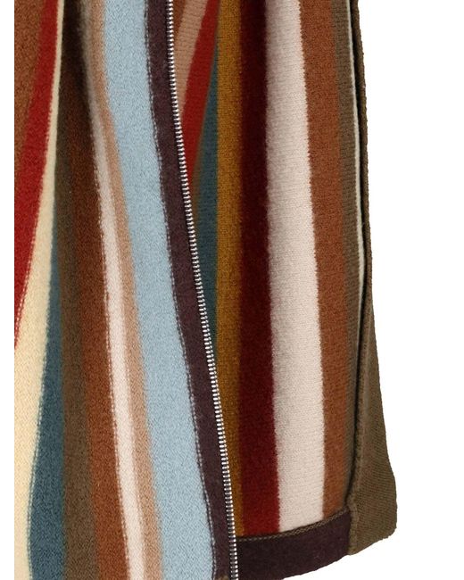 Paul Smith Brown Zip Cardigan “Signature Stripe” for men