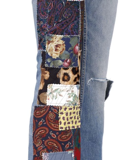 Junya Watanabe Blue Patchwork Flare Jeans
