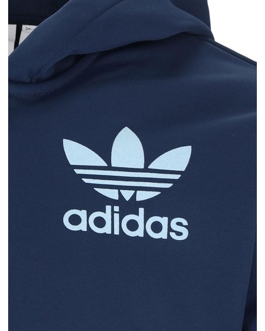 Felpa Con Logo Floccato X Wales Bonner di Adidas in Blue