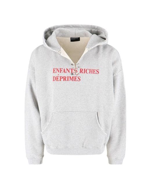 Enfants Riches Deprimes Gray Logo Hoodie for men