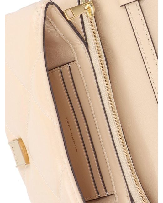 Portafoglio Con Catena "Kira" di Tory Burch in White
