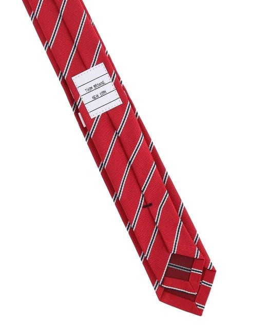 Thom Browne Red Silk Tie for men