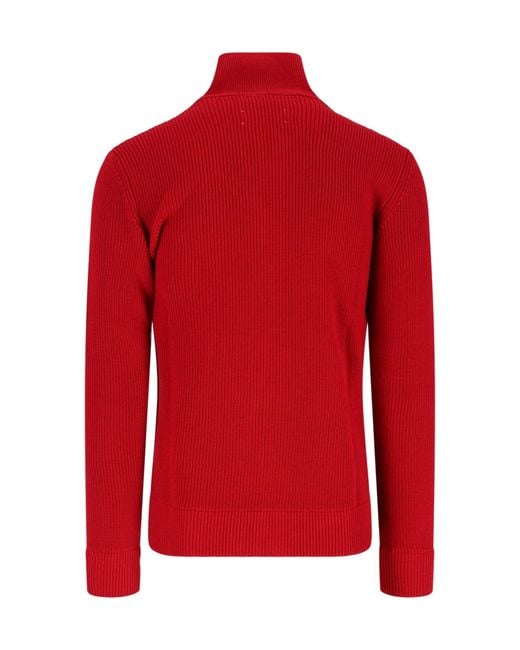 Maison Margiela Red Zip Cardigan for men