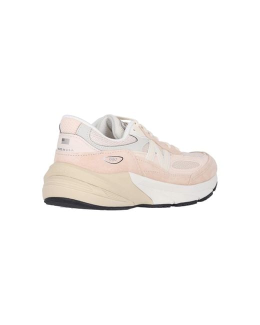 New Balance White Pigskin & Mesh Sneakers