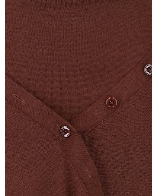 Lemaire Brown Asymmetrical Midi Skirt