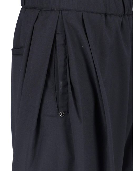 White Sand Blue Wide Leg Pants With Waistband for men