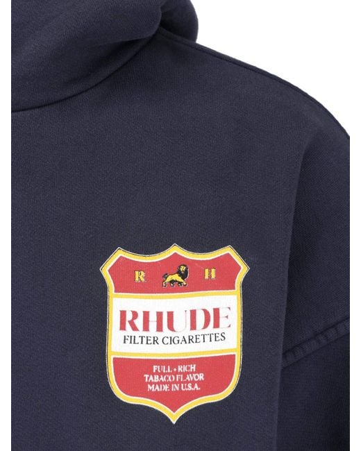 Rhude Blue Hoodie “Filatro Crest Ls” for men