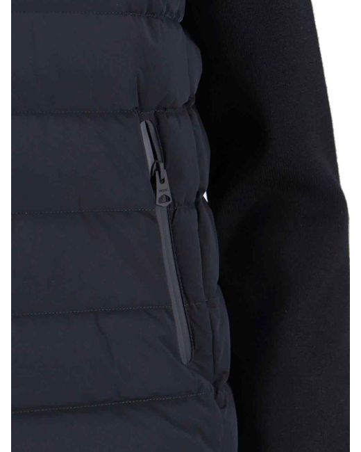 Mackage Blue Hybrid Puffer Jacket With Knit Sleeves