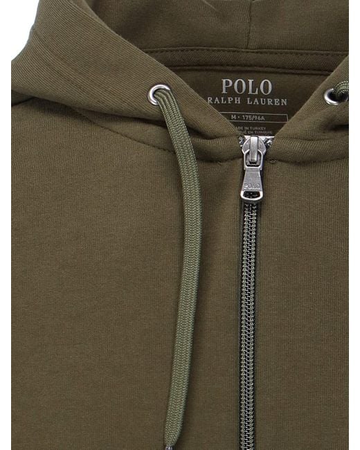 Polo Ralph Lauren Green Zipped Logo Hoodie for men