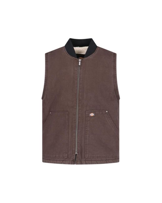 Dickies Brown 'Duck Canvas' Lined Vest for men