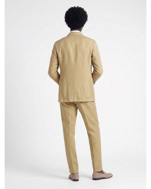 Boglioli Natural Double-Breasted Cotton Linen Suit for men